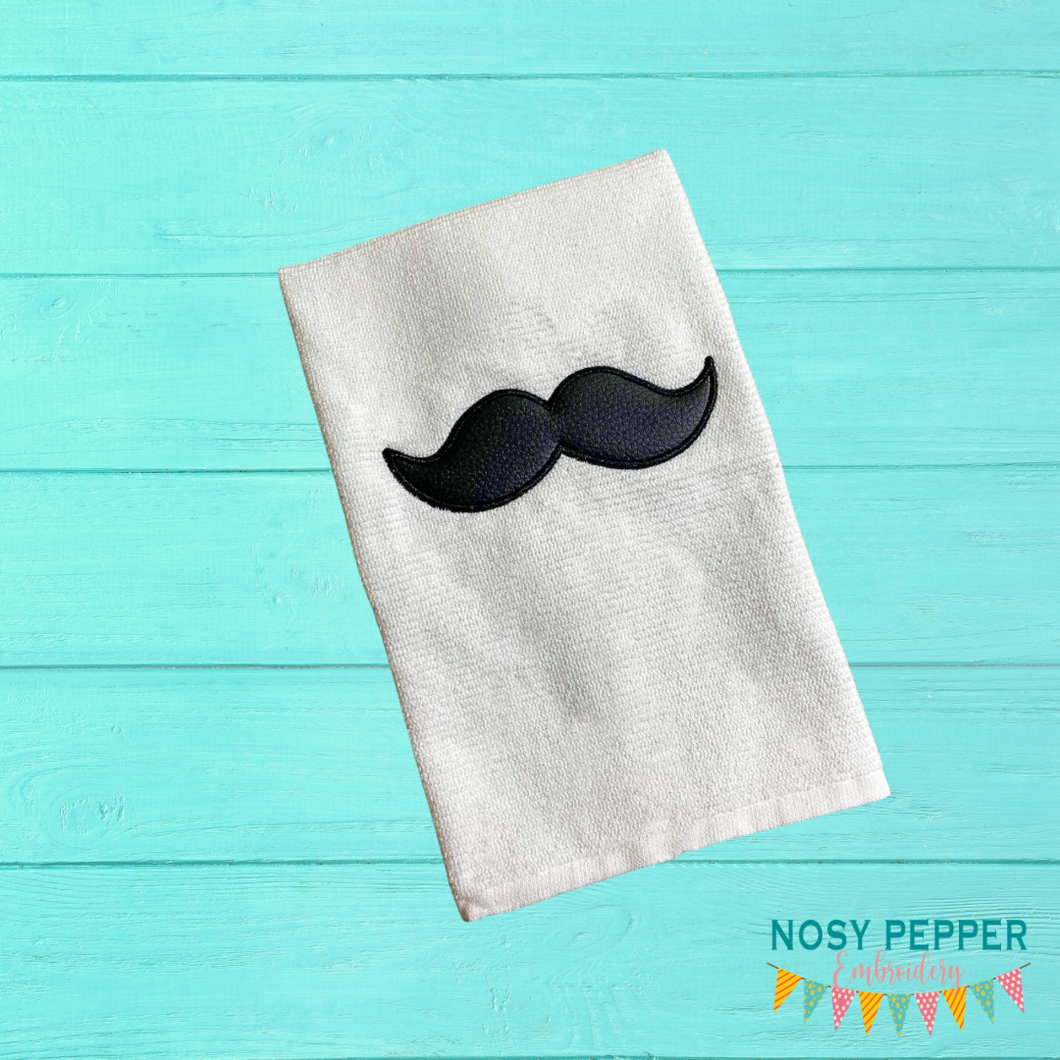 Mustache Applique machine embroidery design 4 sizes included DIGITAL DOWNLOAD