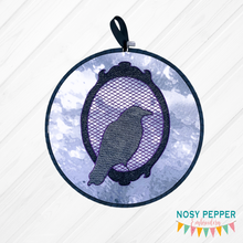 Load image into Gallery viewer, Raven Cameo Machine Embroidery Design 5 sizes included DIGITAL DOWNLOAD