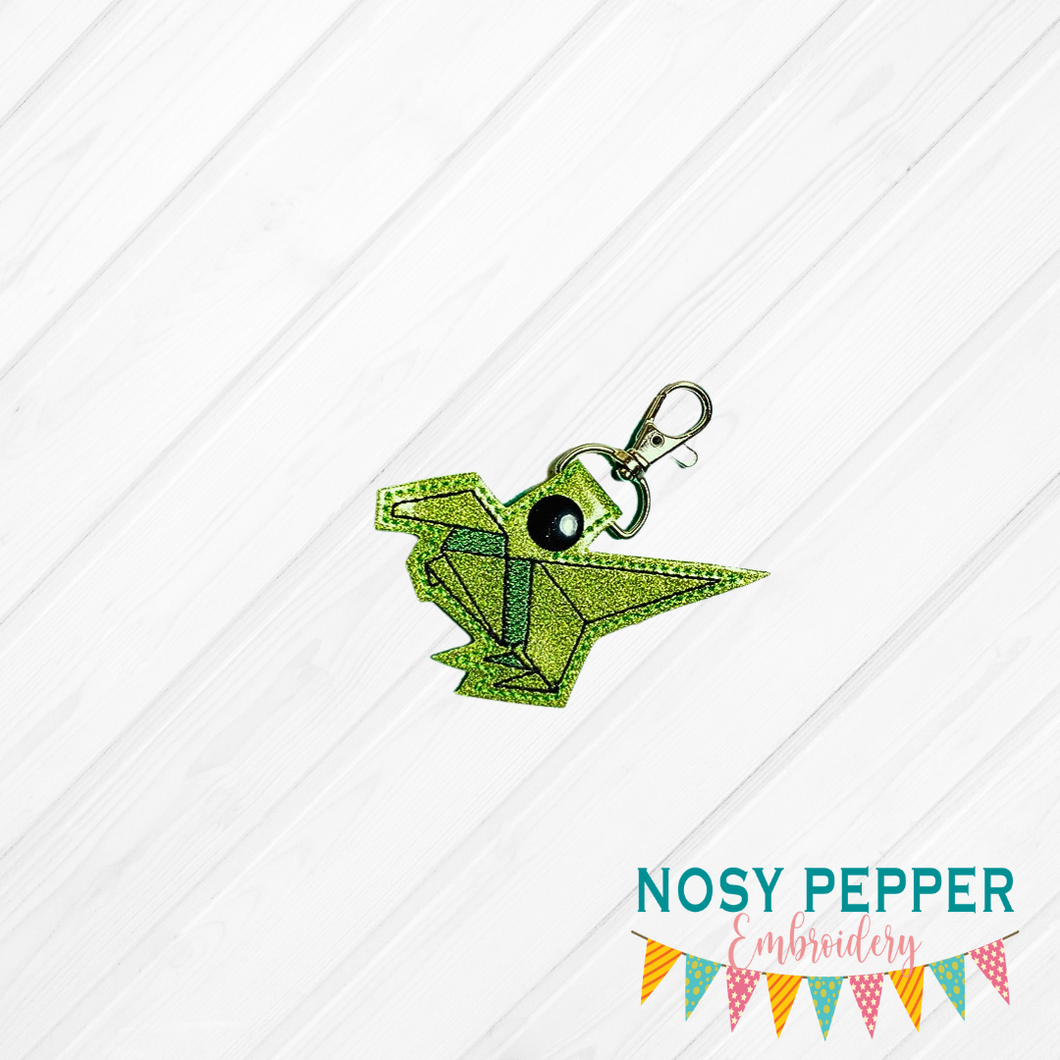 Origami Raptor snap tab 4x4 machine embroidery design DIGITAL DOWNLOAD