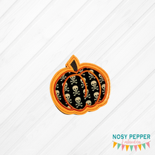 Load image into Gallery viewer, Pumpkin Applique Coaster 4x4 machine embroidery design DIGITAL DOWNLOAD