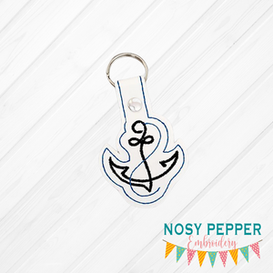 Anchor Minimalist Snap tab (Single and Multi included) machine embroidery design DIGITAL DOWNLOAD