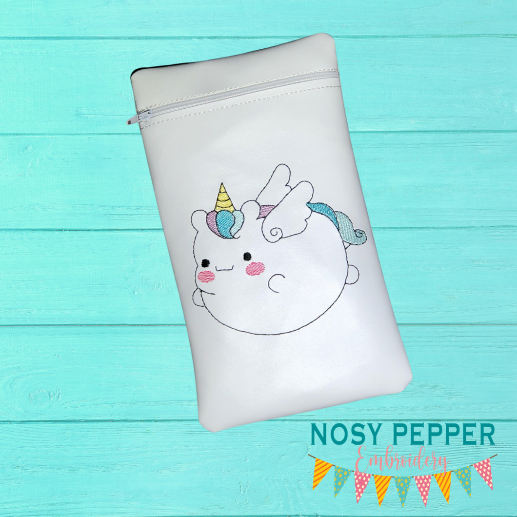 Fat Unicorn ith bag 5 sizes available machine embroidery design DIGITAL DOWNLOAD