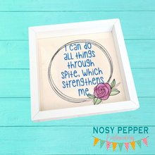 Load image into Gallery viewer, All things through spite design 5 sizes included machine embroidery design DIGITAL DOWNLOAD