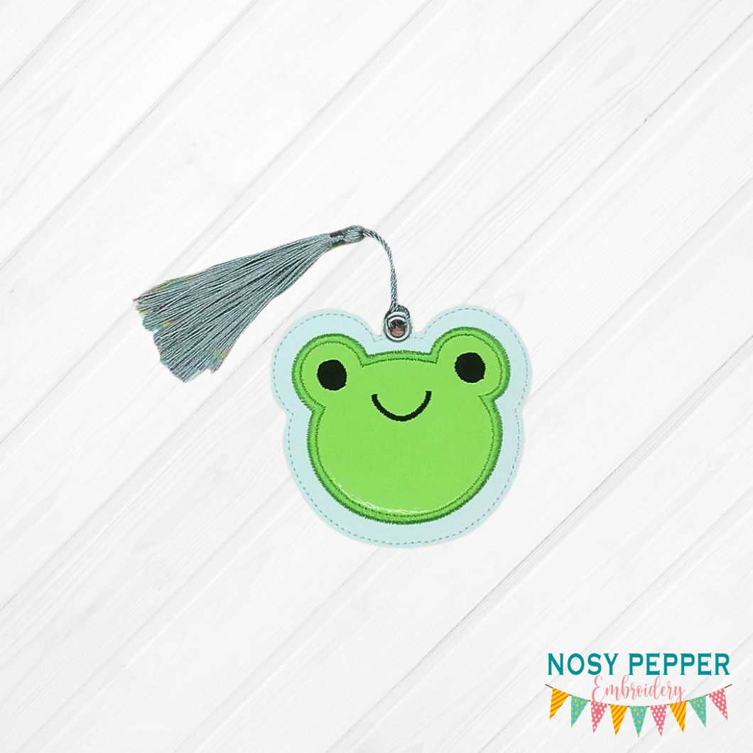 Frog Applique Bookmark 4x4 machine embroidery design DIGITAL DOWNLOAD