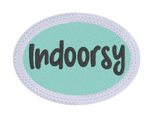 Indoors Patch machine embroidery design (2 sizes included) DIGITAL DOWNLOAD