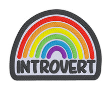 Load image into Gallery viewer, Introvert Patch (2 sizes included) machine embroidery design DIGITAL DOWNLOAD
