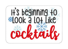 Load image into Gallery viewer, It&#39;s beginning to look a lot like cocktails ITH Mug Rug (4 sizes included) machine embroidery design DIGITAL DOWNLOAD
