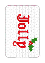 Load image into Gallery viewer, Jolly quilted ITH Mug Rug (4 sizes included) machine embroidery design DIGITAL DOWNLOAD