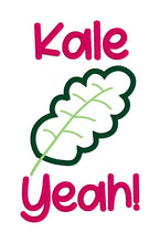 Load image into Gallery viewer, Kale Yeah! applique machine embroidery design (5 sizes included) DIGITAL DOWNLOAD