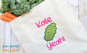 Kale Yeah! applique machine embroidery design (5 sizes included) DIGITAL DOWNLOAD