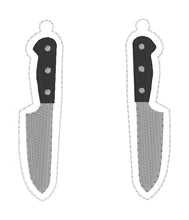 Load image into Gallery viewer, Knife ITH Earrings machine embroidery design DIGITAL DOWNLOAD