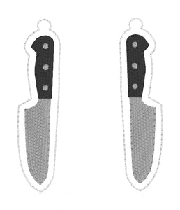 Knife ITH Earrings machine embroidery design DIGITAL DOWNLOAD