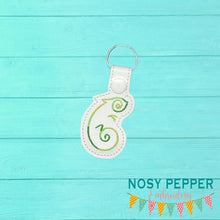 Load image into Gallery viewer, Lizard Snap tab (Single and Multi included) machine embroidery design DIGITAL DOWNLOAD