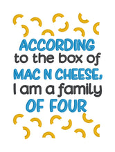 Load image into Gallery viewer, Mac n cheese machine embroidery design (4 sizes included) DIGITAL DOWNLOAD