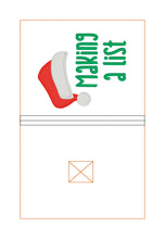 Load image into Gallery viewer, Making A List notebook cover (2 sizes available) machine embroidery design DIGITAL DOWNLOAD