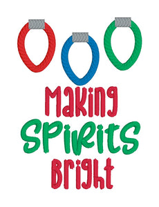 Making Spirits Bright applique machine embroidery design (5 sizes included) DIGITAL DOWNLOAD