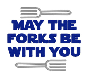 May the forks be with you machine embroidery design (4 sizes included) DIGITAL DOWNLOAD