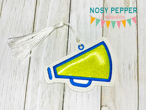 Megaphone Applique bookmark machine embroidery design DIGITAL DOWNLOAD