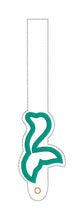 Load image into Gallery viewer, Mermaid applique Wallet tab (2 sizes included) machine embroidery design DIGITAL DOWNLOAD