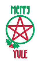 Load image into Gallery viewer, Merry Yule machine embroidery design (5 sizes included) DIGITAL DOWNLOAD
