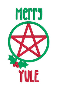 Merry Yule machine embroidery design (5 sizes included) DIGITAL DOWNLOAD