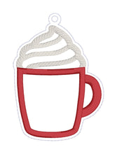 Load image into Gallery viewer, Applique Mug Ornament set (2 designs) machine embroidery design DIGITAL DOWNLOAD