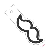Load image into Gallery viewer, Mustache applique bottle band machine embroidery design DIGITAL DOWNLOAD