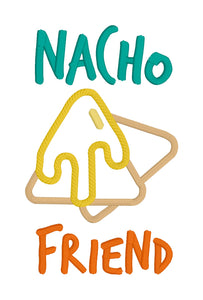 Nacho friend embroidery design (2 versions & 5 sizes included) machine embroidery design DIGITAL DOWNLOAD