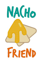 Load image into Gallery viewer, Nacho friend embroidery design (2 versions &amp; 5 sizes included) machine embroidery design DIGITAL DOWNLOAD