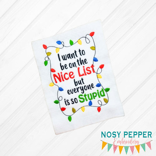 Nice list machine embroidery design 4 sizes included DIGITAL DOWNLOAD