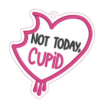 Load image into Gallery viewer, Not Today Cupid Appliqué bookmark/bag tag/ornament machine embroidery design DIGITAL DOWNLOAD