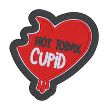 Load image into Gallery viewer, Not Today Cupid Patch machine embroidery design (2 sizes included) DIGITAL DOWNLOAD