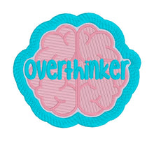 Load image into Gallery viewer, Overthinker patch (2 sizes included) machine embroidery design DIGITAL DOWNLOAD