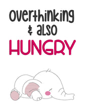 Load image into Gallery viewer, Overthinking and also hungry embroidery design (4 sizes included) machine embroidery design DIGITAL DOWNLOAD