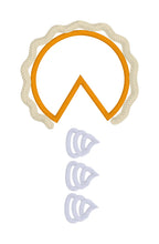 Load image into Gallery viewer, Pac Pie design (2 versions included) machine embroidery design DIGITAL DOWNLOAD