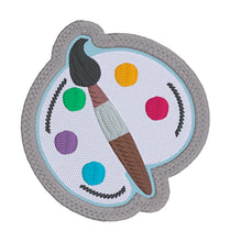 Load image into Gallery viewer, Artist Palette Patch (2 sizes included) machine embroidery design DIGITAL DOWNLOAD