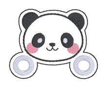 Load image into Gallery viewer, Panda Shoe Charm machine embroidery design (3 versions included) DIGITAL DOWNLOAD