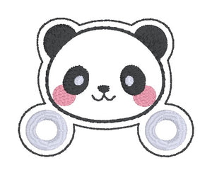 Panda Shoe Charm machine embroidery design (3 versions included) DIGITAL DOWNLOAD