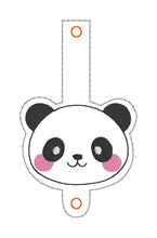 Load image into Gallery viewer, Panda Wallet tab (2 sizes included) machine embroidery design DIGITAL DOWNLOAD