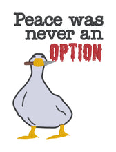 Load image into Gallery viewer, Peace was never an option machine embroidery design (4 sizes included) DIGITAL DOWNLOAD
