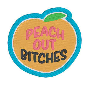 Peach Out Patch (2 versions included) machine embroidery design DIGITAL DOWNLOAD