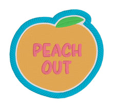 Load image into Gallery viewer, Peach Out Patch (2 versions included) machine embroidery design DIGITAL DOWNLOAD