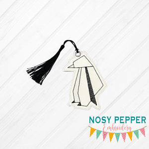 Origami Penguin Book mark 4x4 machine embroidery design DIGITAL DOWNLOAD
