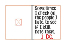 Load image into Gallery viewer, People I hate notebook cover (2 sizes available) machine embroidery design DIGITAL DOWNLOAD