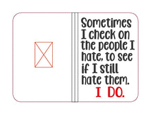 Load image into Gallery viewer, People I hate notebook cover (2 sizes available) machine embroidery design DIGITAL DOWNLOAD