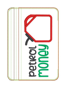 Petrol Money applique ITH Bag (4 sizes available) machine embroidery design DIGITAL DOWNLOAD