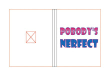 Load image into Gallery viewer, Pobody&#39;s nerfect sketchy notebook cover (2 sizes available) machine embroidery design DIGITAL DOWNLOAD