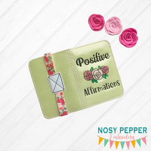 Load image into Gallery viewer, Positive Affirmations Notebook cover (2 sizes available) machine embroidery design DIGITAL DOWNLOAD