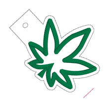 Load image into Gallery viewer, Pot leaf applique Bottle Band machine embroidery design DIGITAL DOWNLOAD