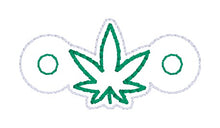 Load image into Gallery viewer, Pot Leaf Shoe Charm machine embroidery design (3 versions included) DIGITAL DOWNLOAD